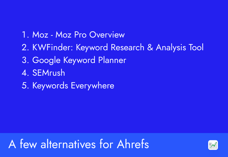 A few alternatives for Ahrefs