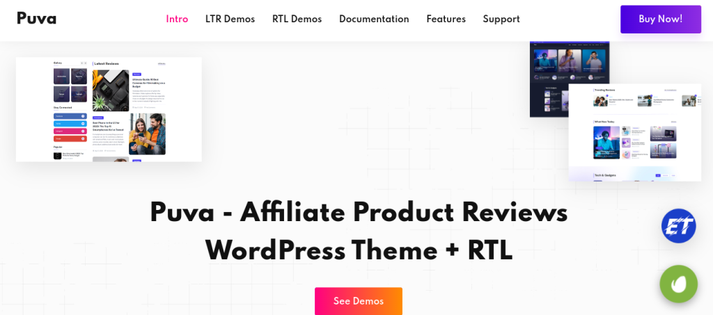 Puva Affiliate Product Review Theme